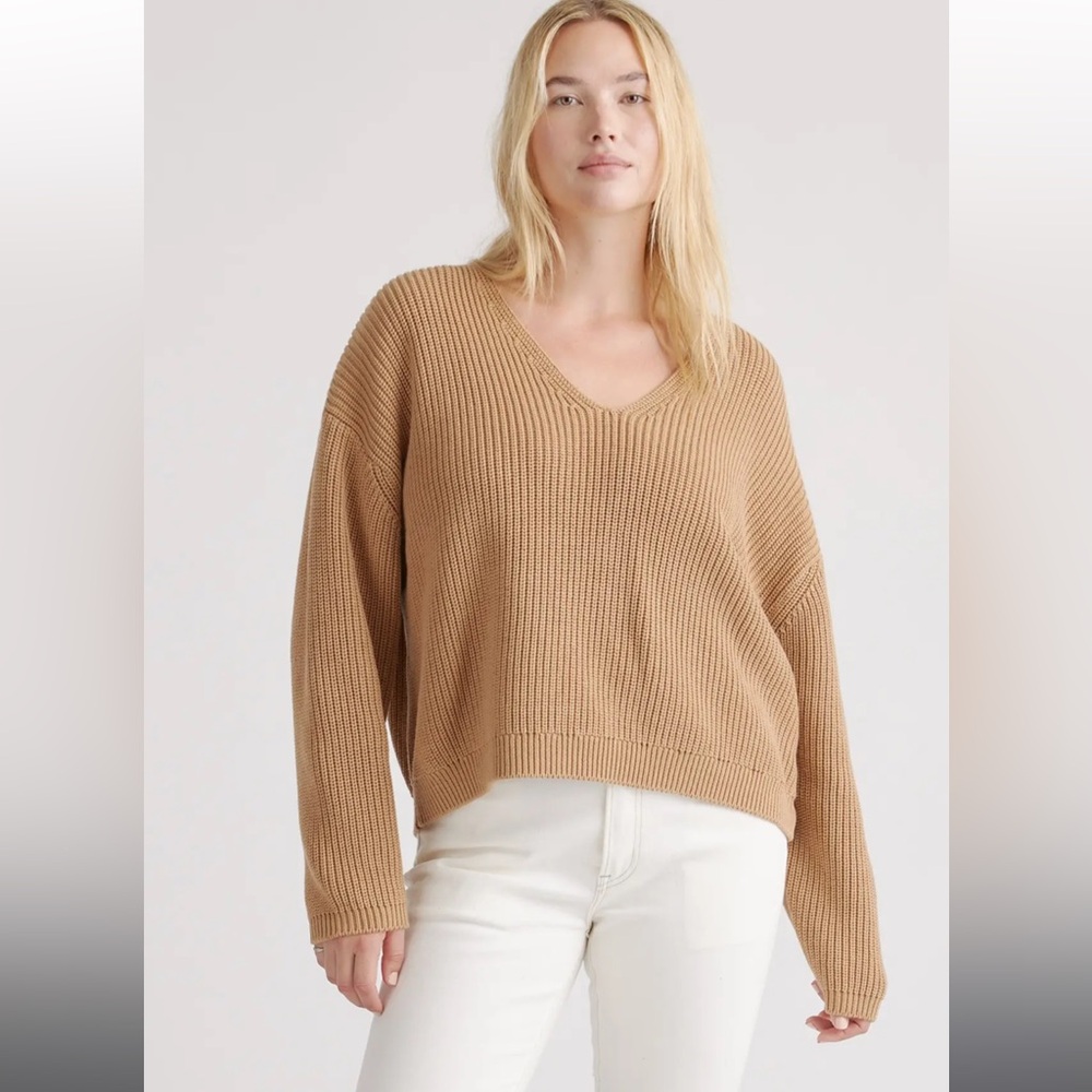 Quince Fisherman V-Neck Sweater